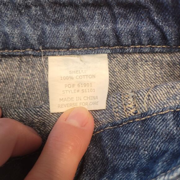 High Rise Blue Denim Button Front Mini Skirt Sz S 26" Waist Preppy EUC - Picture 6 of 8